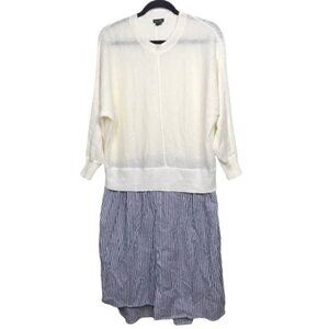 Steven Alan Forde Combo Linen Sweater Midi Dress $365 Small